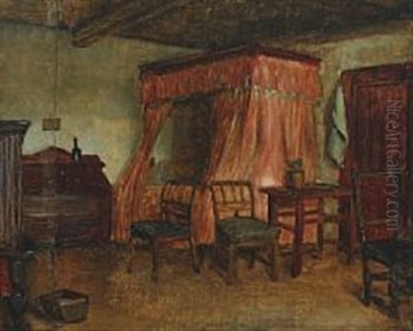 Ole Kraemmer's Livingroom In Hornbaek, Denmark Oil Painting by Viggo Johansen