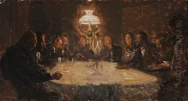 Aftenselskab (evening Party) (study) by Viggo Johansen