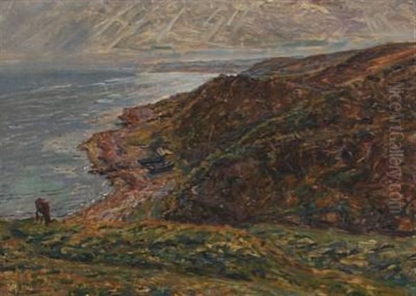 Coastal Scenery, Refsnaes Oil Painting by Viggo Johansen