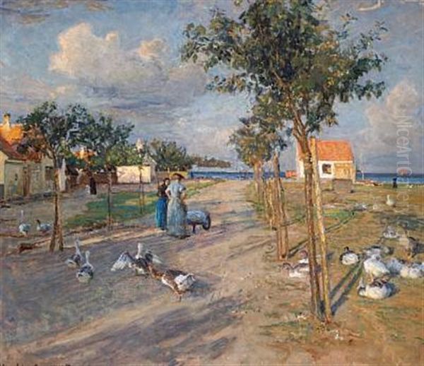 Landskab Fra Dragor. Amager Oil Painting by Viggo Johansen