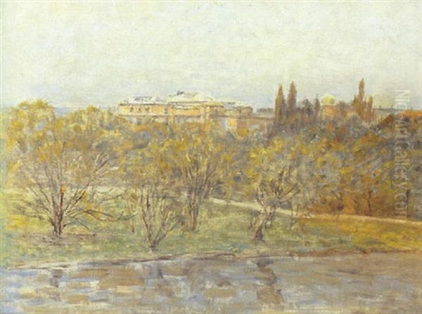 Ugsigt Over Botanisk Have Mod Kunstmuseet Oil Painting by Viggo Johansen