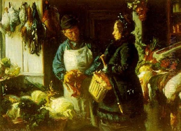 Vildthandleren Oil Painting by Viggo Johansen