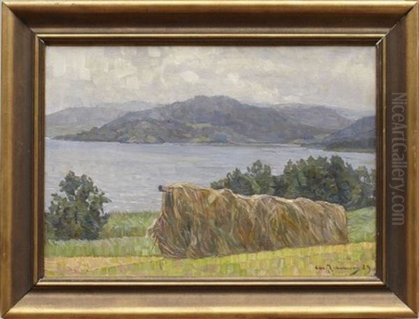 Motiv Fran Kjorning Nordingra Oil Painting by Carl (August) Johansson