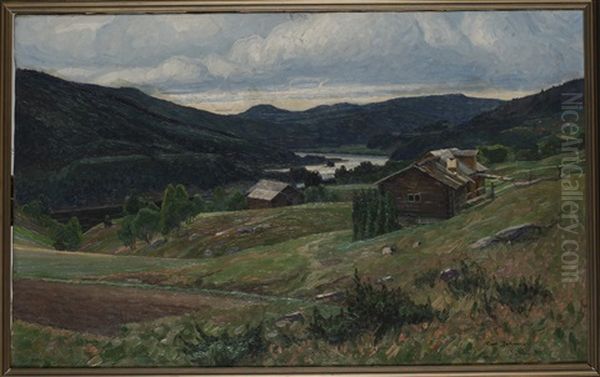 Sillre, Medelpad Oil Painting by Carl (August) Johansson