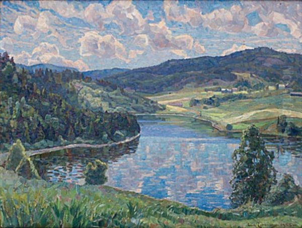 Fran Jeresta, Nordingra Oil Painting by Carl (August) Johansson