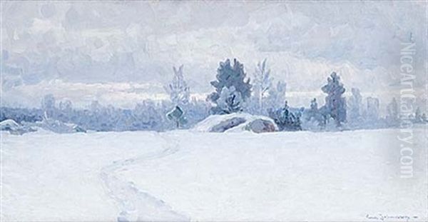 Rimfrost Oil Painting by Carl (August) Johansson