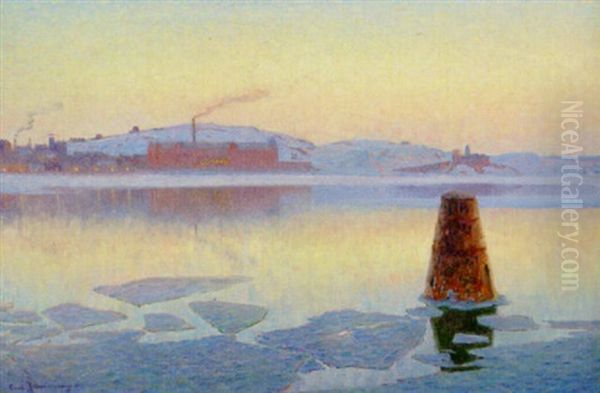 Utsikt Mot Soder Malarstrand Och Munchenbryggeriet Oil Painting by Carl (August) Johansson