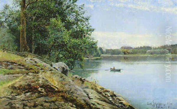 Sommar Vid Ado Slott Oil Painting by Carl (August) Johansson