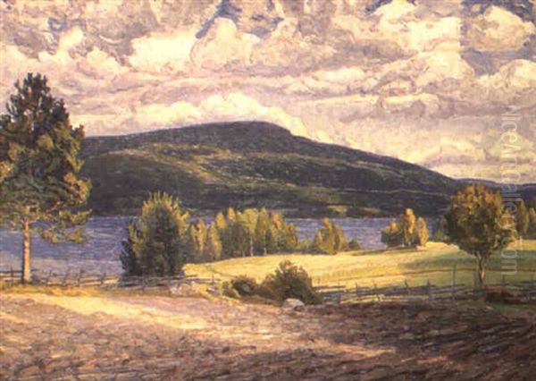 Sommarlandskap Oil Painting by Carl (August) Johansson