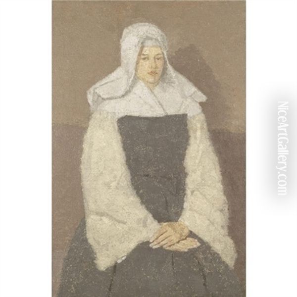 Portrait Of A Young Nun Oil Painting by Gwen John