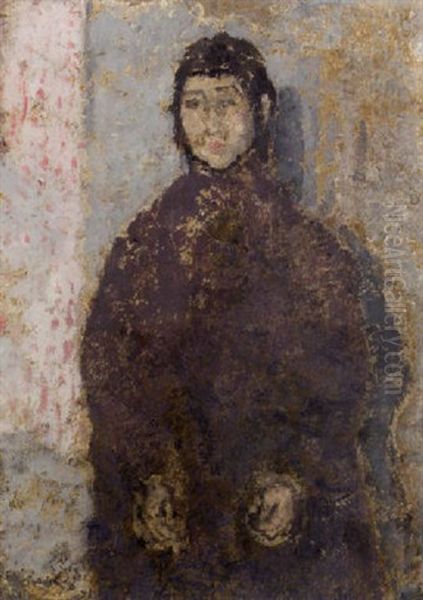 Girl In Mulberry Dress Oil Painting by Gwen John