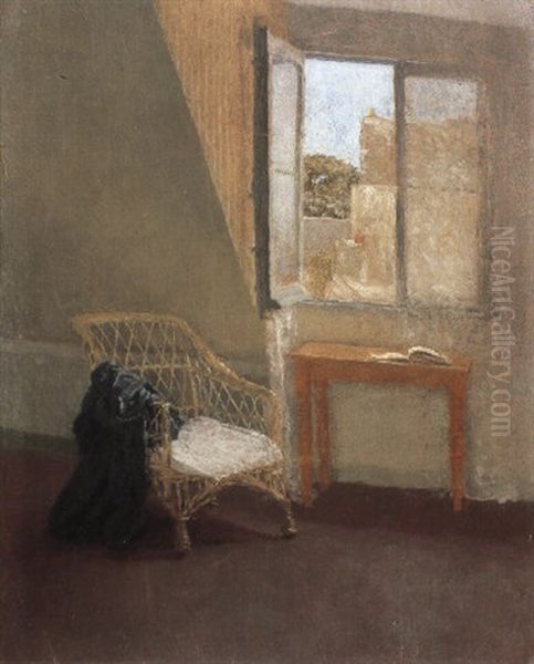 Corner Of The Artist's Room In Paris (with Open Window) Oil Painting by Gwen John