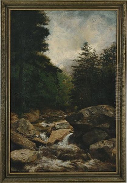 Rocky Creek Oil Painting by Clarence M Johns