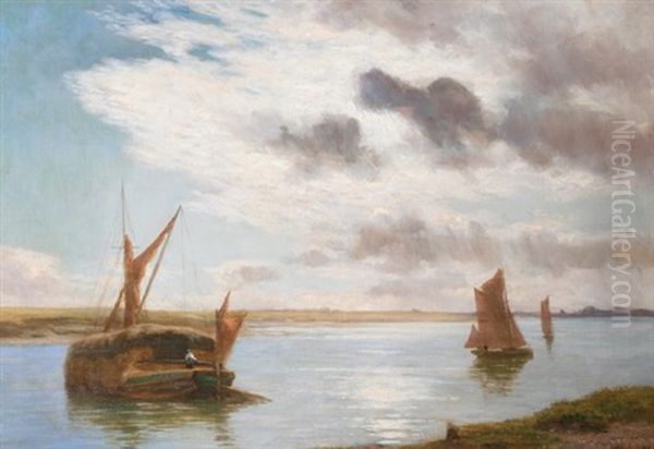 River Estuary Oil Painting by Charles Edward Johnson