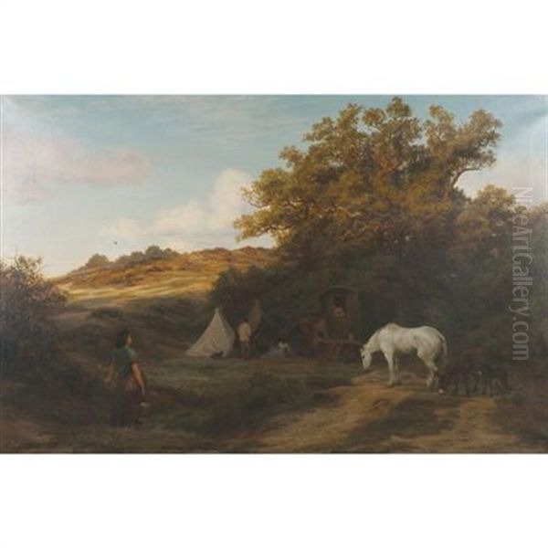 Gypsies Oil Painting by Charles Edward Johnson