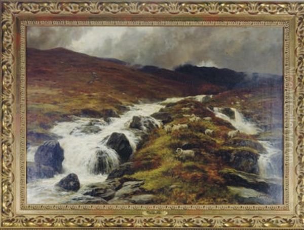 A Swollen Burn Oil Painting by Charles Edward Johnson