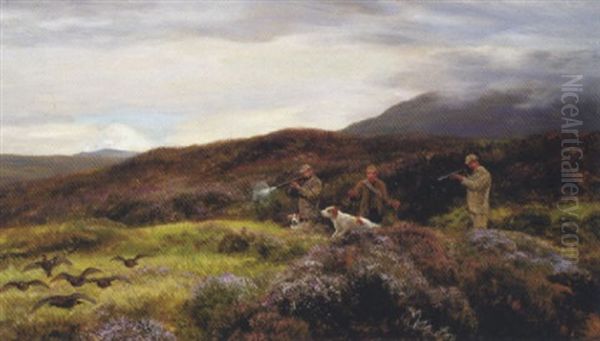 The Grouse Shoot Oil Painting by Charles Edward Johnson