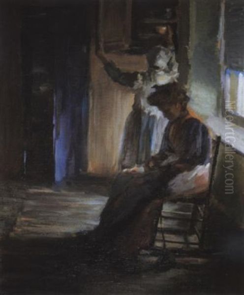 The Rug Maker Oil Painting by Content (Miss) Johnson