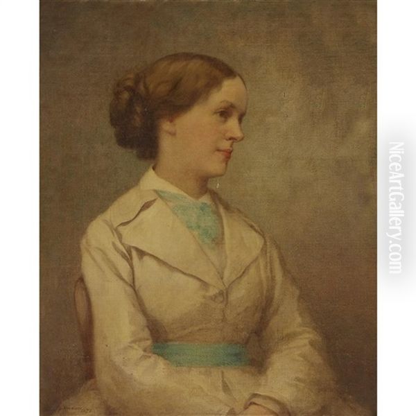 Portrait Of Mrs. W.h. Bridgman Oil Painting by Eastman Johnson