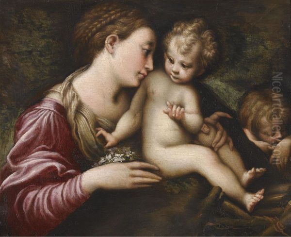 The Madonna And Child With St. John The Baptist Sleeping Oil Painting by Francesco Maria Bassi