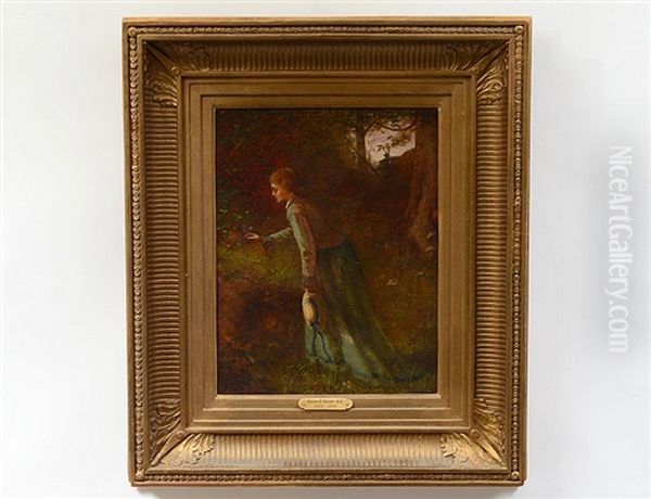 Lady In The Woods Oil Painting by Eastman Johnson