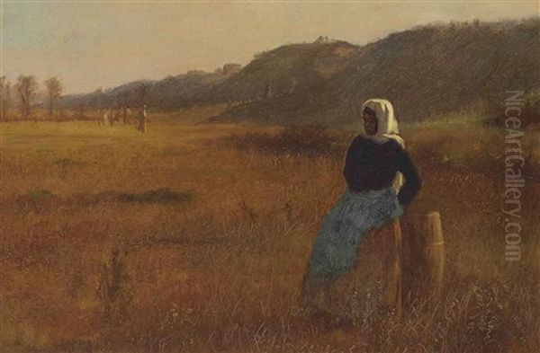 At The Closing Of The Day Oil Painting by Eastman Johnson