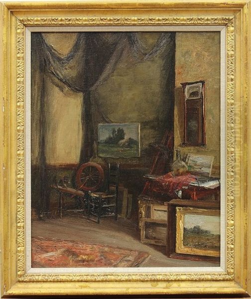 View Of The Studio Oil Painting by Eastman Johnson