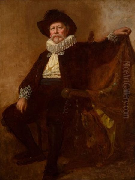 Self-portrait In The Costume Worn By Him At The Twelfth Night Celebration At The Country Club Oil Painting by Eastman Johnson