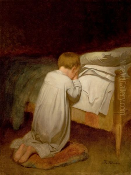 Child At Prayer Oil Painting by Eastman Johnson