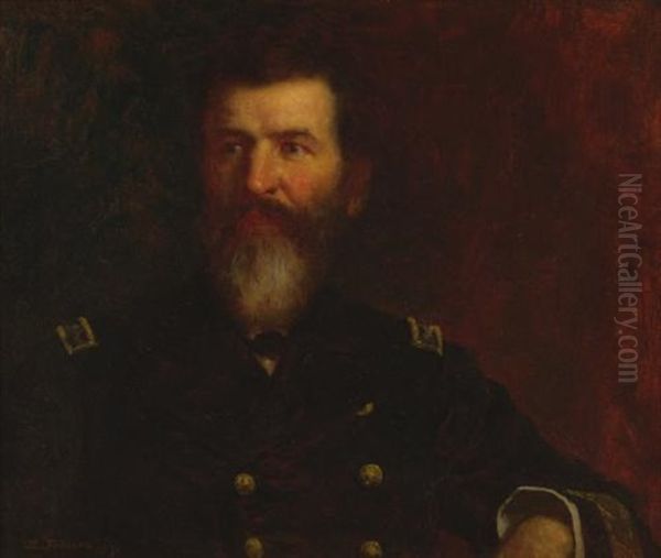 Portrait Of Commodore Philip Carrigan Johnson, Jr. Oil Painting by Eastman Johnson