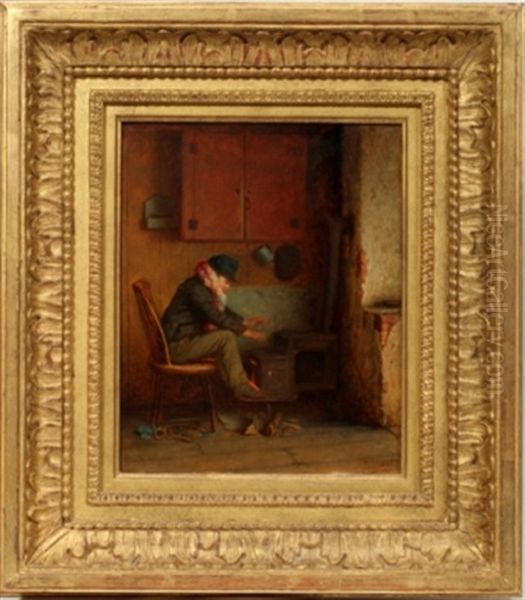 Cold Fingers And Toes Oil Painting by Eastman Johnson