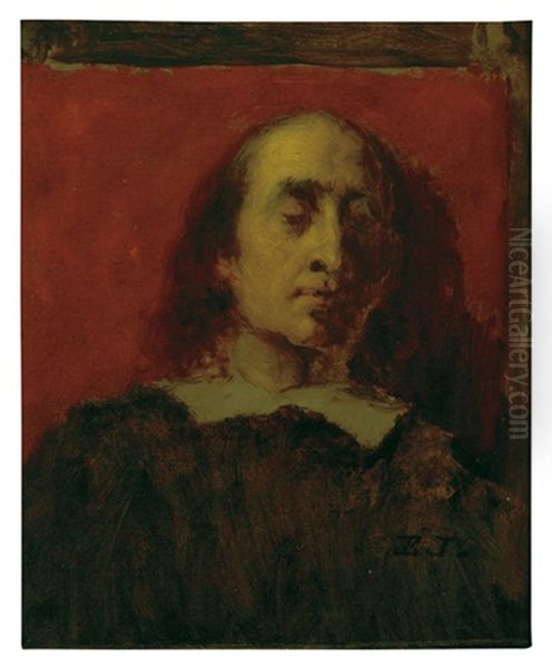 Portrait Of John Milton Oil Painting by Eastman Johnson