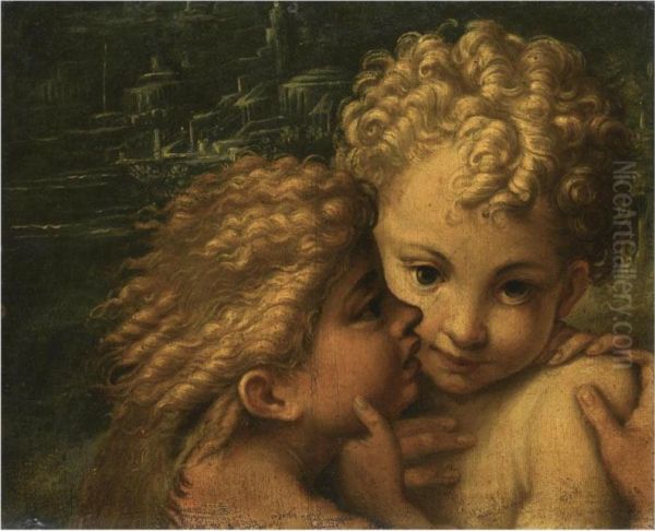 The Christ Child And The Infant Saint John The Baptist Oil Painting by Francesco Maria Bassi