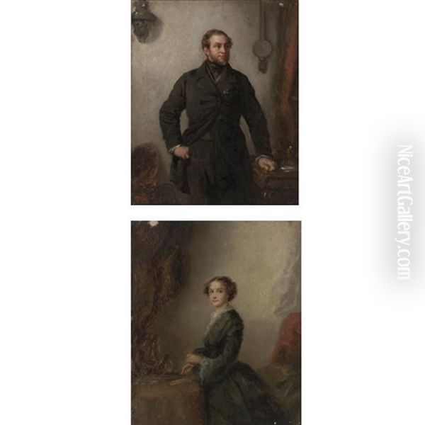 Study For Dr. Wybrandus Hendricksz (+ His Wife; Pair) Oil Painting by Eastman Johnson