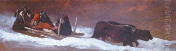 The Sleigh Ride Oil Painting by Eastman Johnson