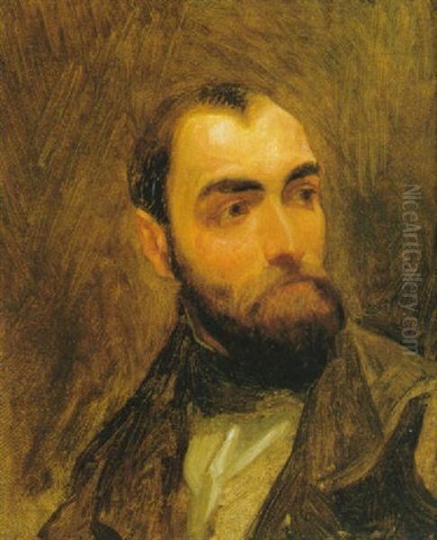 Portrait Of Thomas Worthington Whittredge, N.a. Oil Painting by Eastman Johnson