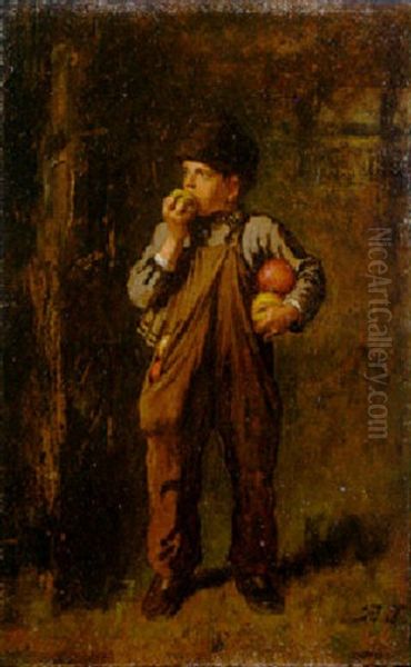 The Truant Oil Painting by Eastman Johnson