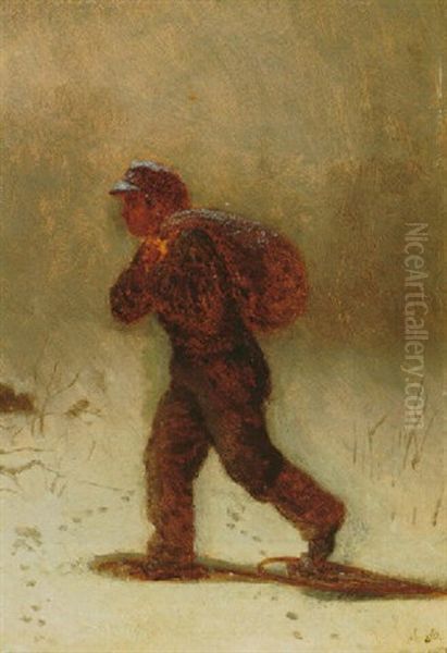 The Trek Home Oil Painting by Eastman Johnson