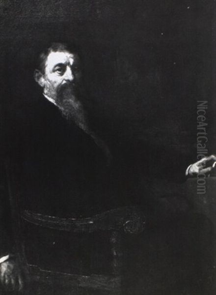 Portrait Of Colonel W. West, Founder Of West Art Gallery Oil Painting by Eastman Johnson