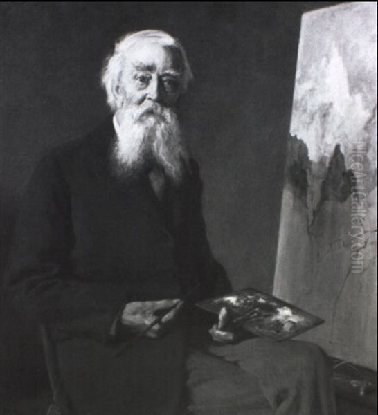 Portrait Of Thomas Moran Oil Painting by Eastman Johnson