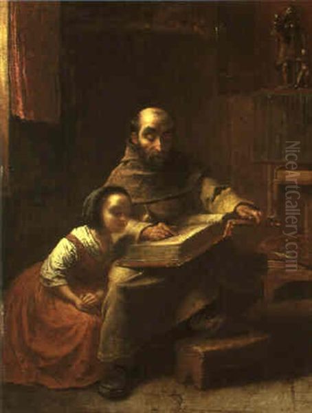 The Monk And Child Oil Painting by Eastman Johnson