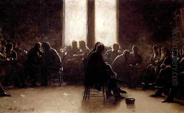 Study For The Nantucket School Of Philosophy Oil Painting by Eastman Johnson