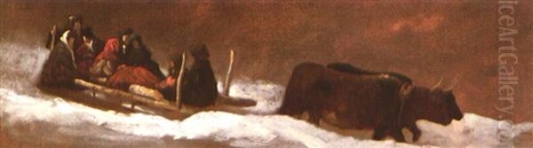 The Sleigh Ride Oil Painting by Eastman Johnson