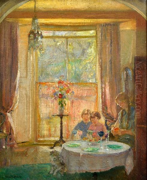 Esther And Girls Oil Painting by Ernest Borough Johnson