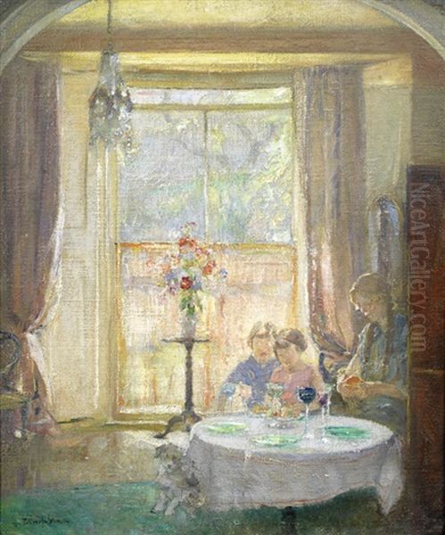 Esther And Girls Oil Painting by Ernest Borough Johnson