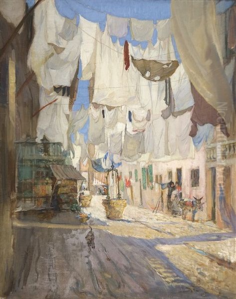 Street In Venice Oil Painting by Ernest Borough Johnson