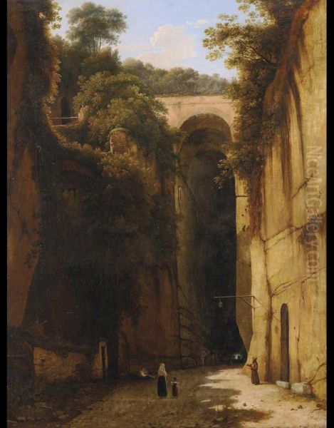 La Grotta Di Posillipo (dal Trittico La Poesia Del Giorno) Oil Painting by Gian Battista Bassi