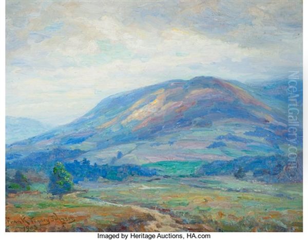 Blue Foothills Oil Painting by Frank Tenney Johnson