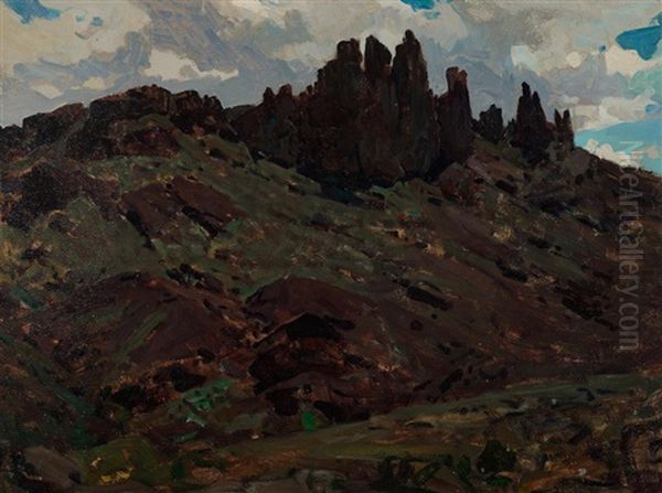 Butte, Montana Oil Painting by Frank Tenney Johnson