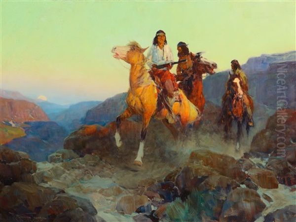 Renegade Apaches Oil Painting by Frank Tenney Johnson